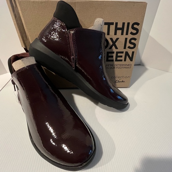 CLARKS Kayleigh Mid
Water Repellent Light Weight Patent Leather Ankle Booties - Picture 6 of 14